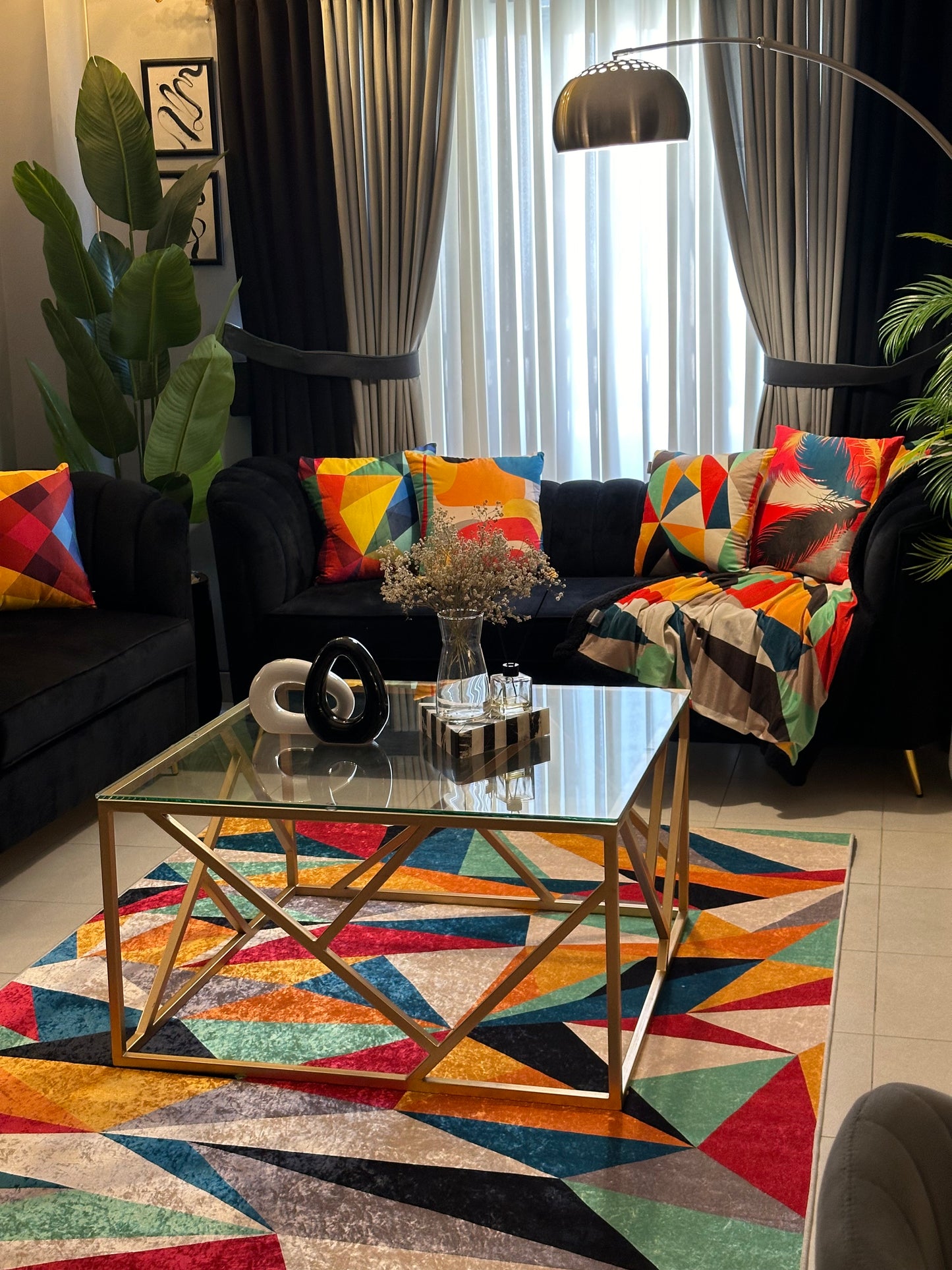 Colorful Geometric Centerpiece (Rug)