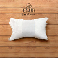 Thumbnail for Rectangle Monster fur & Sequins White Gold Throw Pillow