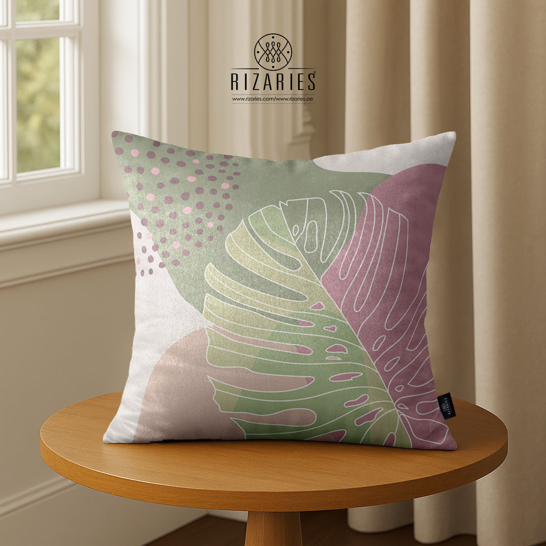 SuperSoft Mist Pink Tropical Throw Cushion
