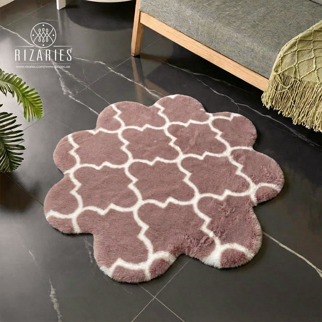 SuperSoft Moroccan Luxe Imitation Fur Flower Mat