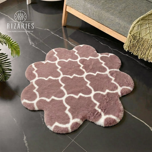 SuperSoft Moroccan Luxe Imitation Fur Flower Mat