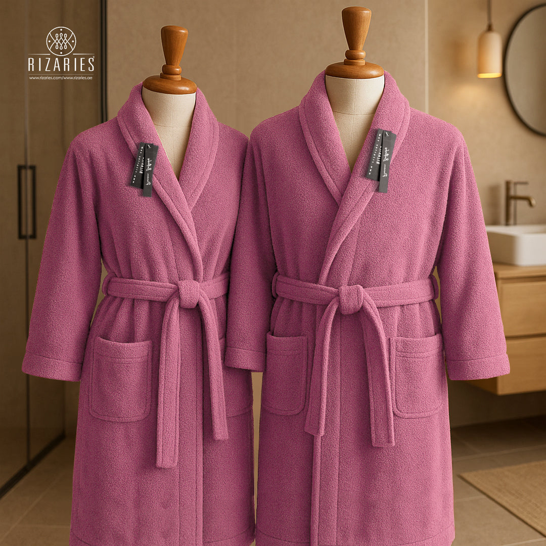 Couple Set Lite Pink (2 Velour Bathrobe)