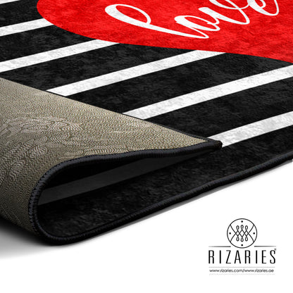 Black White Love Centerpiece (Rug)