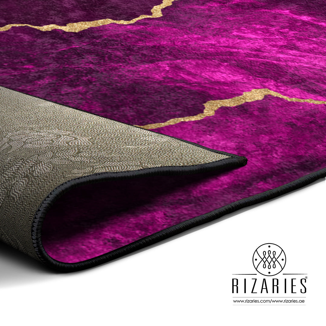 Purple & Gold Abstract Centerpiece (Rug) – Rizaries