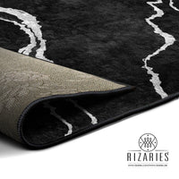 Thumbnail for Black Silver Abstract Centerpiece (Rug)