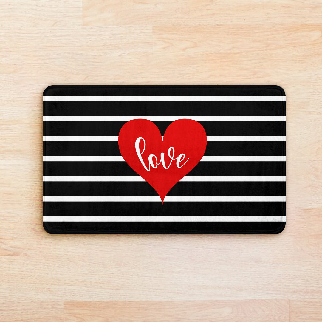 Supersoft Black White Love Door Mat