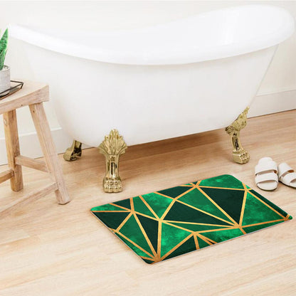 Supersoft Green Geo Metallic Door Mat