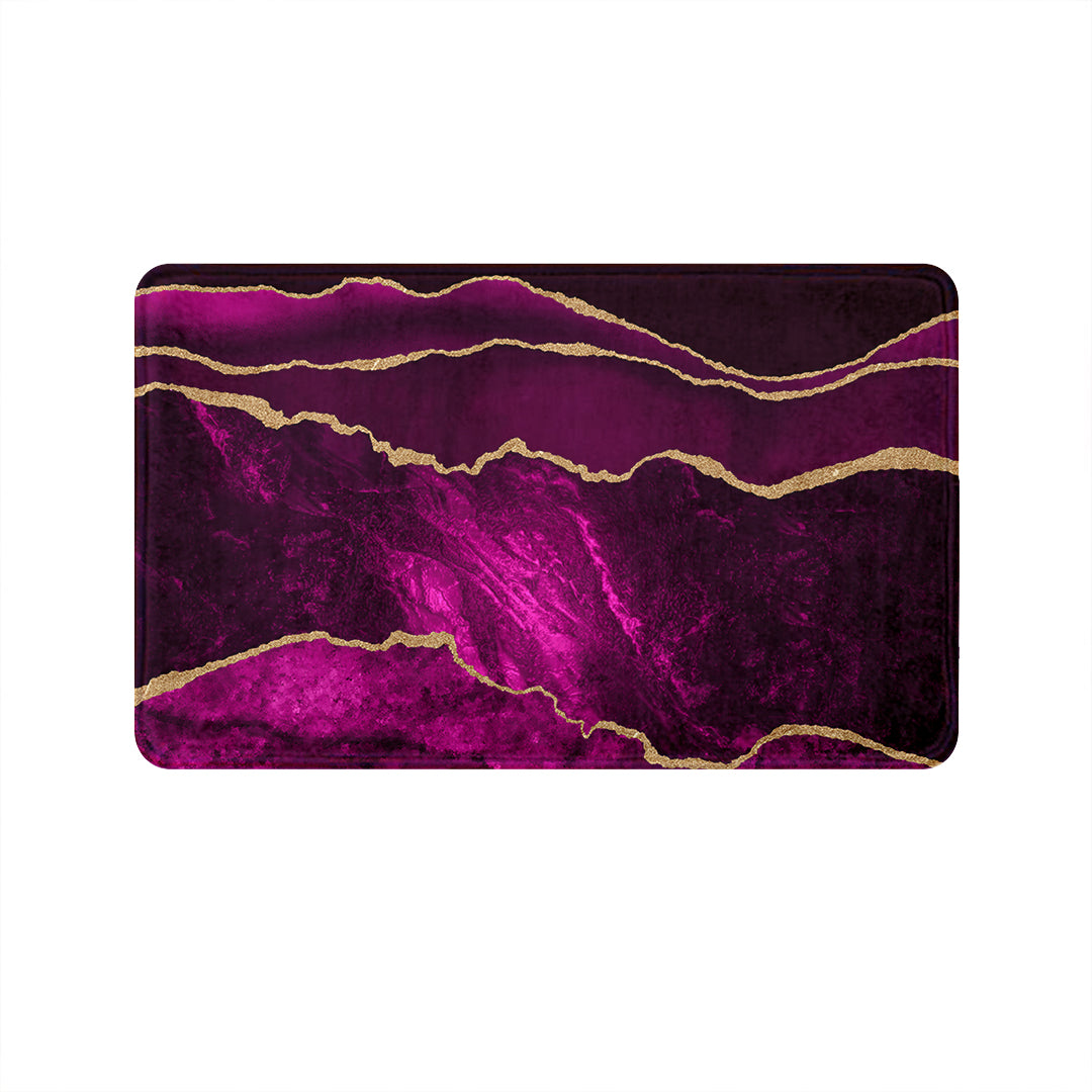 Supersoft Purple & Gold Abstract Door Mat