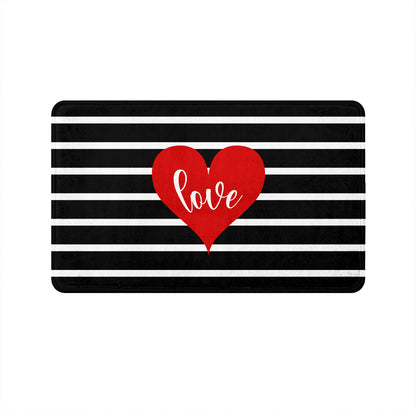 Supersoft Black White Love Door Mat