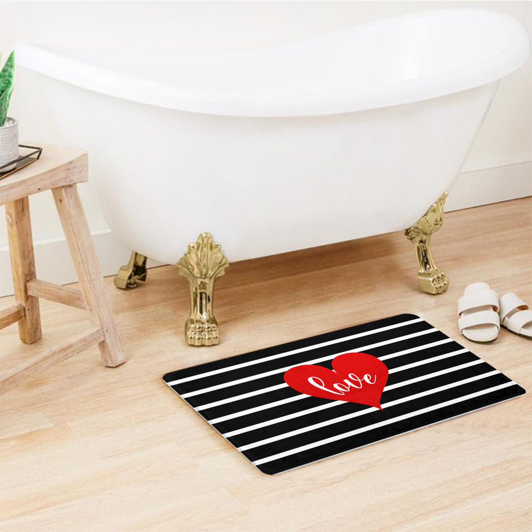 Supersoft Black White Love Door Mat