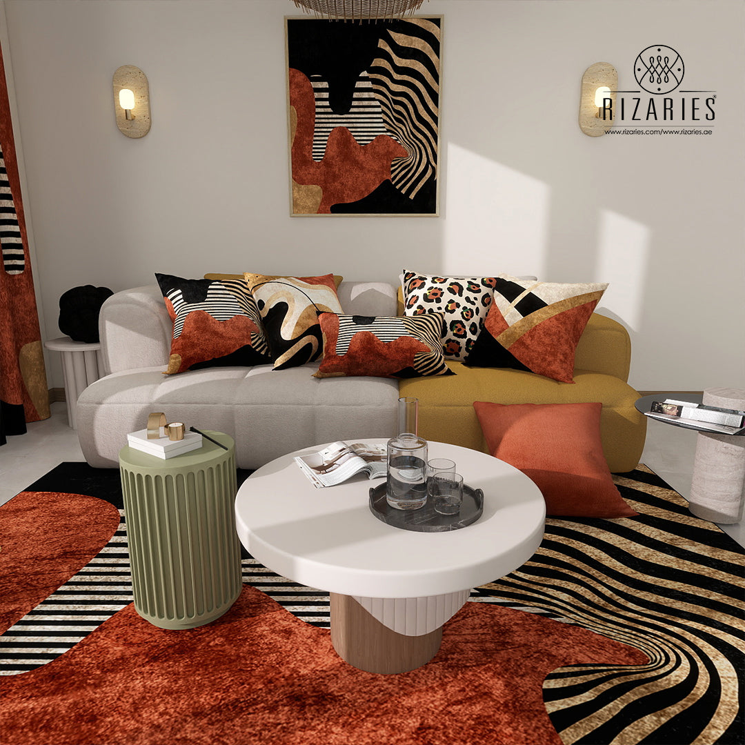 Black Rust Throw Cushions Set of 6