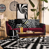 Modern Black & White Throw Cushions Set of 6