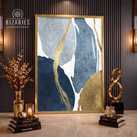 Blue Brush Abstract Canvas Painting