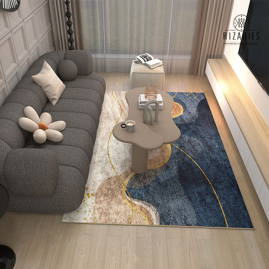 Navy Wavy Centerpiece (Rug)