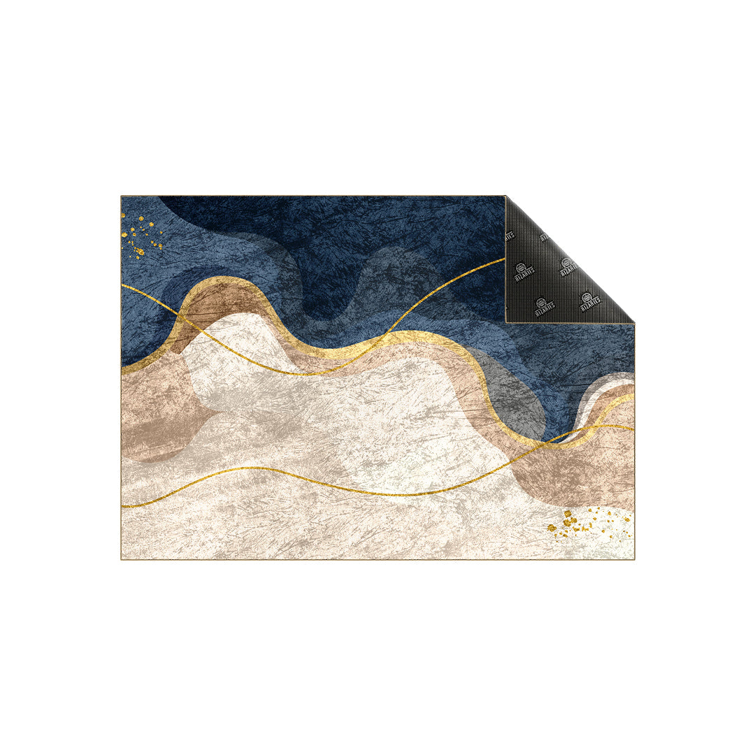 Navy Wavy Centerpiece (Rug)