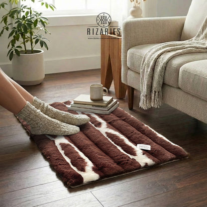 Soft Striped Imitation Fur Skin