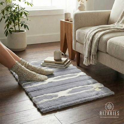 Soft Striped Imitation Fur Skin