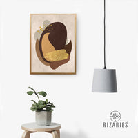 Thumbnail for Beige Brown with Gold Brushes Canvas Painting