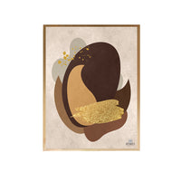 Thumbnail for Beige Brown with Gold Brushes Canvas Painting