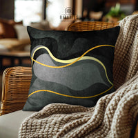 Thumbnail for SuperSoft Shades of Grey Wavy Throw Pillow