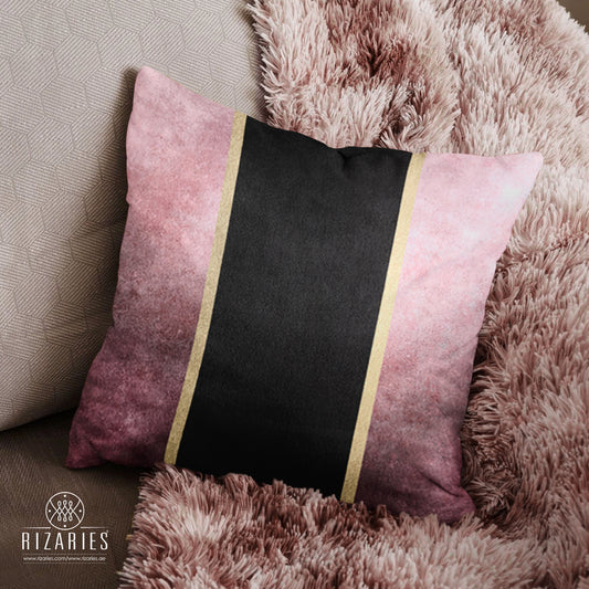 SuperSoft Pink Black Throw Pillow