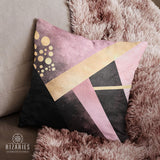 SuperSoft Pink Black Geometric Throw Pillow
