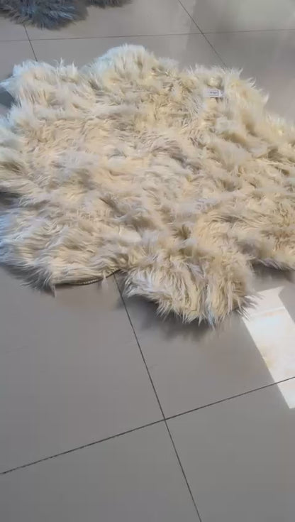 SuperSoft Imitation Faux Rabbit Fur Flower Mat