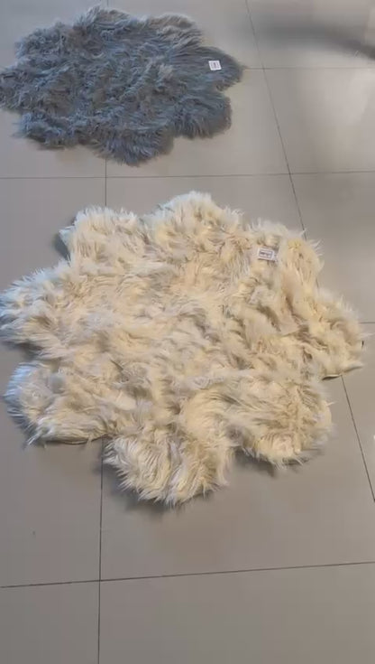 SuperSoft Imitation Faux Rabbit Fur Flower Mat