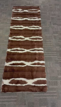 Soft Striped Imitation Fur Runner Skin Mat