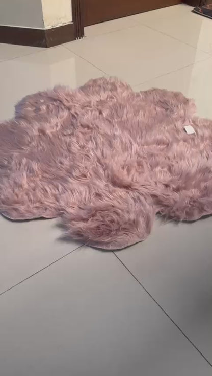 SuperSoft Imitation Faux Rabbit Fur Flower Mat
