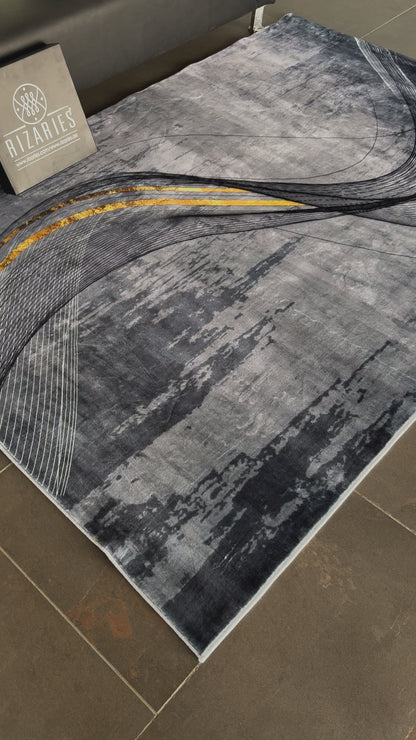 Supersoft Tornado of Greys Luxury Centerpiece (Rug)