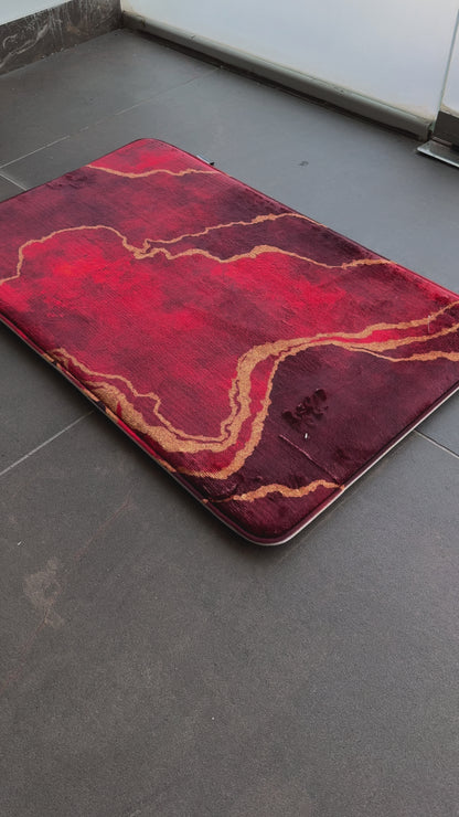 SuperSoft Maroon Abstract Door Mat