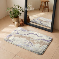 SuperSoft Purple Cream Marble Door Mat
