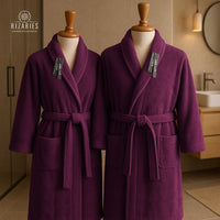 Thumbnail for Couple Set Purple (2 Velour Bathrobe)