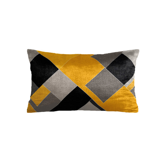 Super Soft Yellow Black Geometric Rectangle