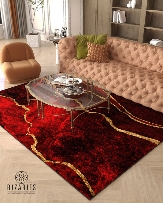 Maroon Abstract Centerpiece (Rug)