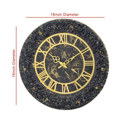 Epoxy Shiny Resin Black Wall Clock