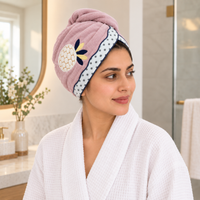 Microfiber Hair Towel Wrap with Button Loop | Quick-Dry Hair Turban