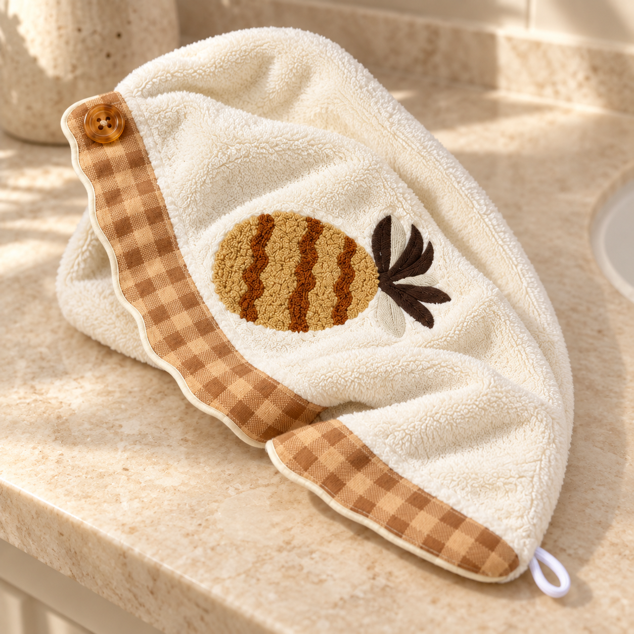 Microfiber Hair Towel Wrap with Button Loop | Quick-Dry Hair Turban