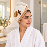 Microfiber Hair Towel Wrap with Button Loop | Quick-Dry Hair Turban