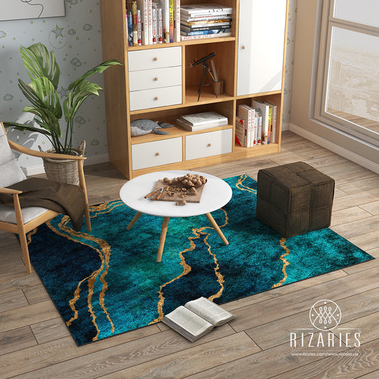 Sea Green Abstract Centerpiece (Rug)