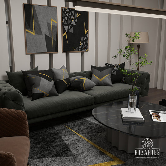 Shades of Grey Triangle Throw Cushions Set of 6