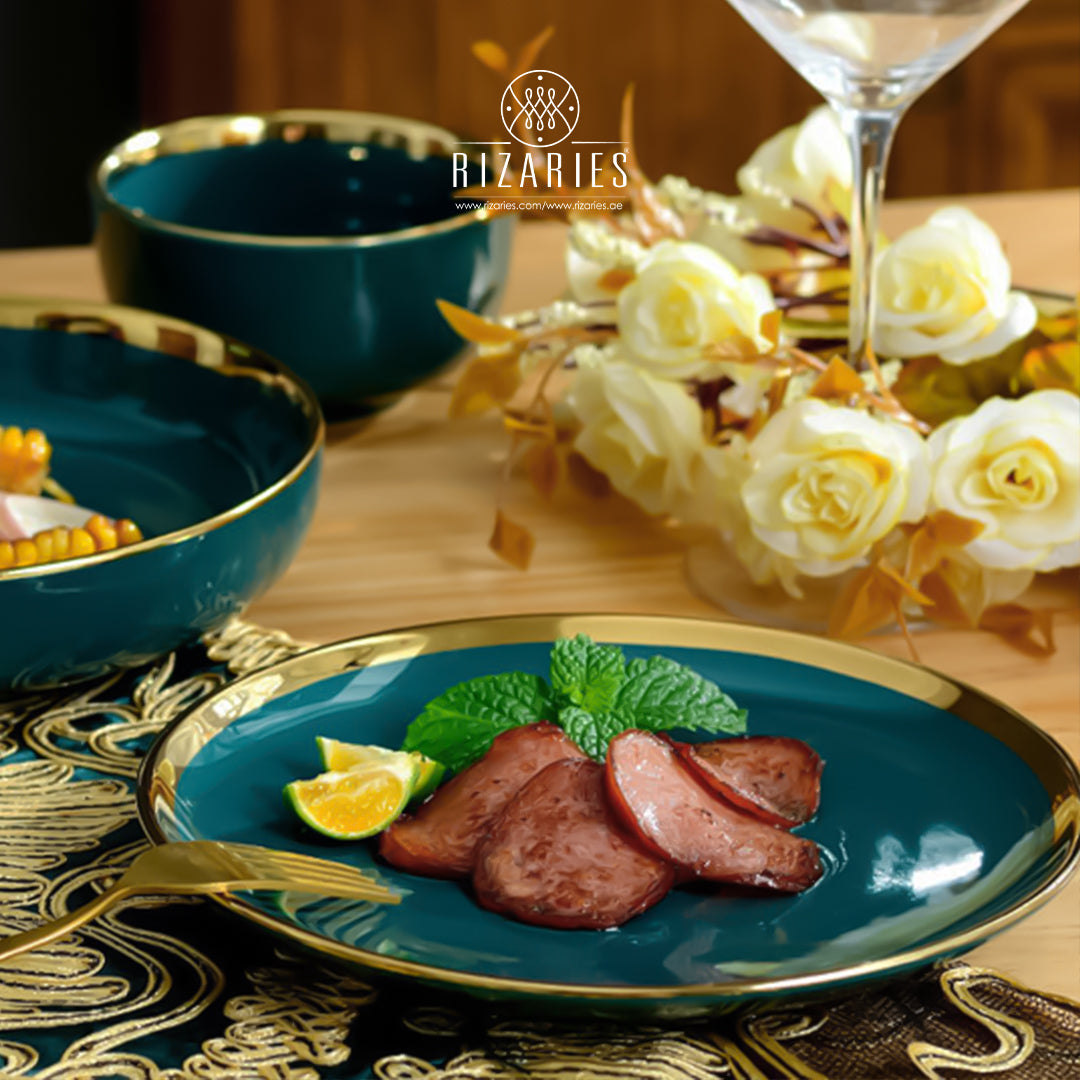 Green & Gold Porcelain Plate