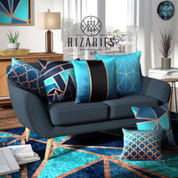 Thumbnail for Teal Metallic Throw Cushions Set of 6