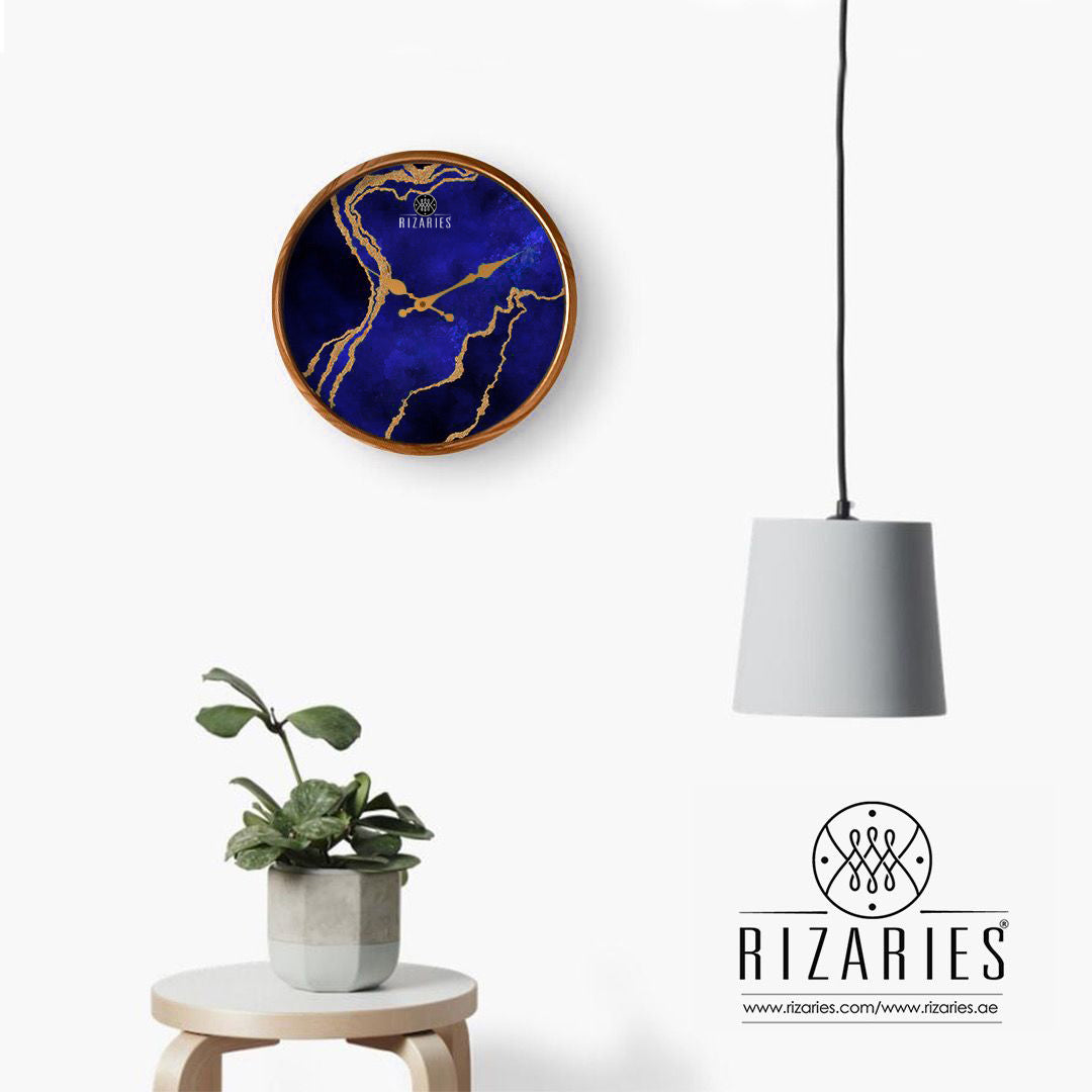 Blue Abstract Wall Clock