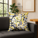 SuperSoft Yellow Grey Abstract Pattern Throw Pillow