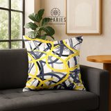 SuperSoft Yellow Grey Rope Throw Pillow