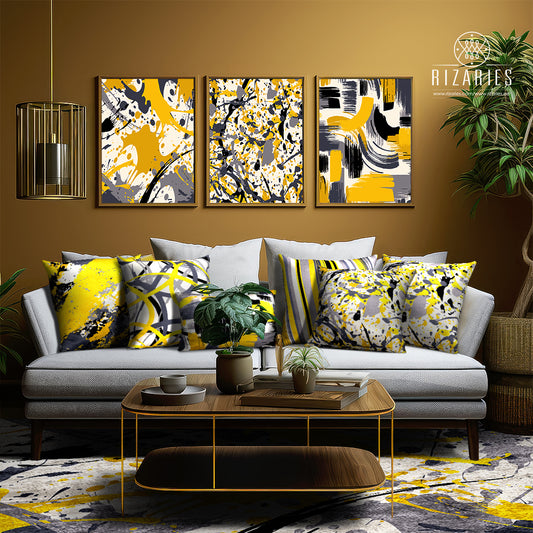 Yellow Grey Pattern Bundle of 10 (READ DESCRIPTION)