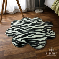 Thumbnail for SuperSoft Zebra Skin Imitation Fur Flower Mat