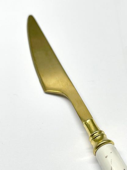 Gold cutlery set with Marble Effect